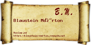 Blaustein Márton névjegykártya